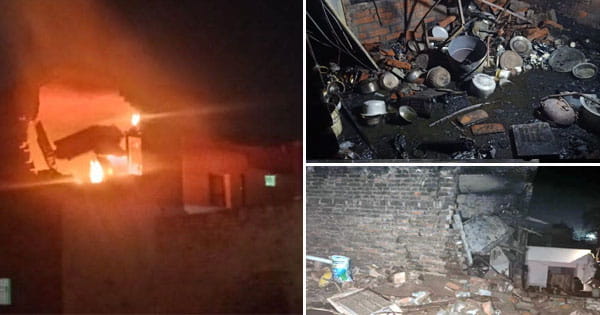 लखनऊ में सिलेंडर ब्लास्ट : पति-पत्नी और 3 बच्चों की मौत, 4 की हालत नाजुक; धमाके से ढहीं दीवारें