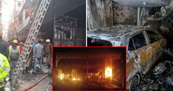 दिल्ली : शास्त्री नगर में चार मंजिला बिल्डिंग की कार पार्किंग में लगी भीषण आग, दो बच्चों समेत 4 लोगों की मौत