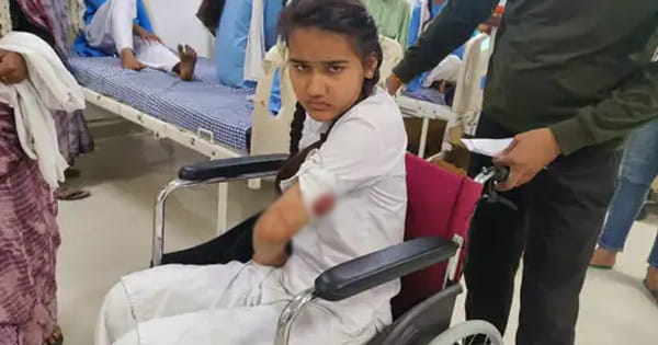 रतलाम में सड़क हादसा : तेज रफ्तार ट्रक ने स्कूल वैन को मारी टक्कर, 7 छात्राएं घायल
