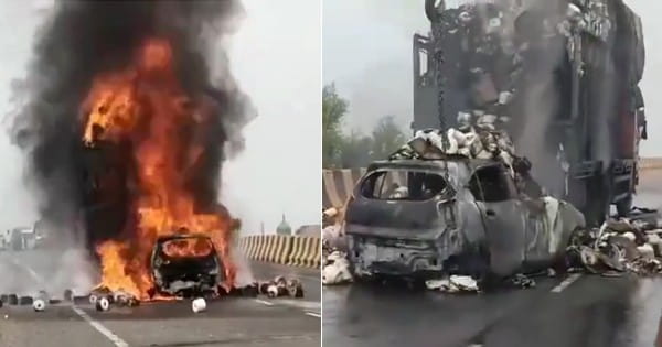 राजस्थान के सीकर में दर्दनाक हादसा, कार और ट्रक की टक्कर में दो बच्चों समेत 7 लोग जिंदा जले, कार सवार लोगों को बाहर निकलने का नहीं मिला मौका