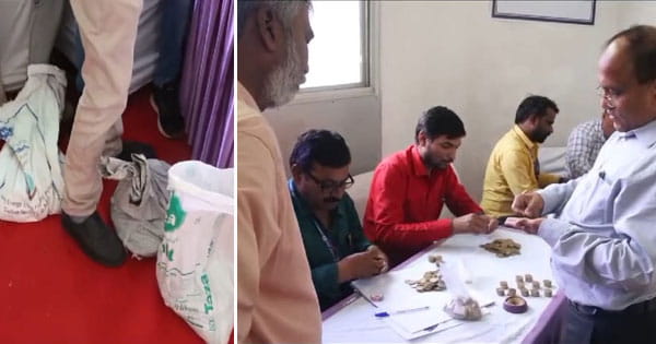 LOK SABHA ELECTION 2024 : भोपाल में 5 बोरियों में 24 हजार की चिल्लर लेकर जा पहुंचा नामांकन भरने, आधा दर्जन स्टाफ को गिनने में लगे दो घंटे