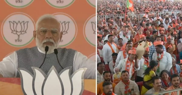 कर्नाटक के बेलगावी में पीएम मोदी : बोले- शहजादे ने राजा-महाराजाओं का अपमान किया, कांग्रेस ने वायनाड जीतने के लिए ली PFI की मदद
