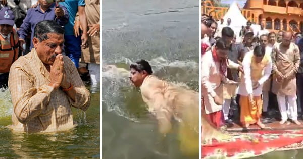 CM डॉ. मोहन यादव ने क्षिप्रा में किया स्नान, नदी में की तैराकी; पूजन-अर्चन कर चढ़ाई चुनरी; बोले- बड़ा दुख होता है कि लोग मां क्षिप्रा पर प्रश्न करते हैं