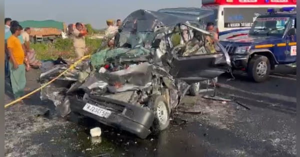 राजस्थान में सड़क हादसा : एक ही परिवार के छह लोगों की मौत, दर्शन करने जा रहे थे सभी