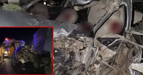 नागदा-उन्हेल रोड पर दर्दनाक हादसा : डंपर में घुसी तेज रफ्तार कार, दो महिलाओं की मौत, 7 घायल