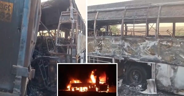 आंध्र प्रदेश में दर्दनाक सड़क हादसा : बस और ट्रक की टक्कर, 6 लोगों की जिंदा जलकर मौत; कई घायल