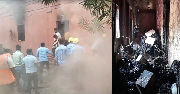 शिवपुरी कलेक्ट्रेट में लगी आग, कई विभागों के दस्तावेज जलकर खाक, CCTV में कैद हुए दो संदिग्ध नकाबपोश