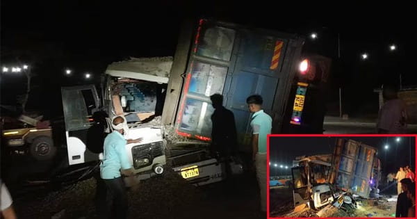 यूपी के शाहजहांपुर में दर्दनाक सड़क हादसा : ढाबे पर रुकी बस पर पलटा डंपर, 11 लोगों की मौत; सीतापुर से पूर्णागिरी जा रही थी बस
