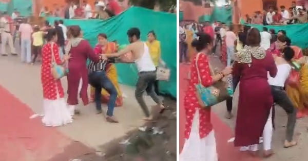 उज्जैन : काल भैरव मंदिर के बाहर श्रद्धालुओं के बीच चले लात-घूंसे, एक-दूसरे को पीटा और कपड़े फाड़े