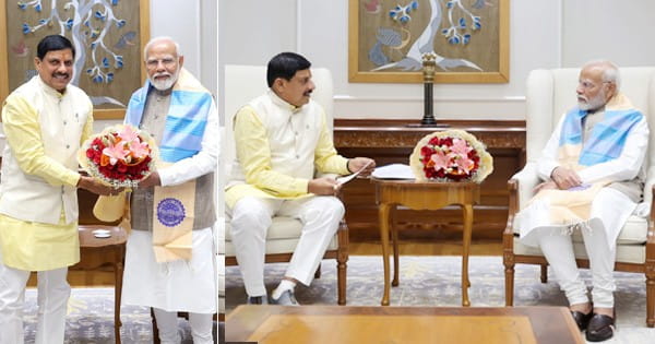 CM डॉ. मोहन यादव ने की PM मोदी से मुलाकात, केन-बेतवा परियोजना के भूमिपूजन के लिए किया अनुरोध; जनकल्याणकारी योजनाओं की दी जानकारी