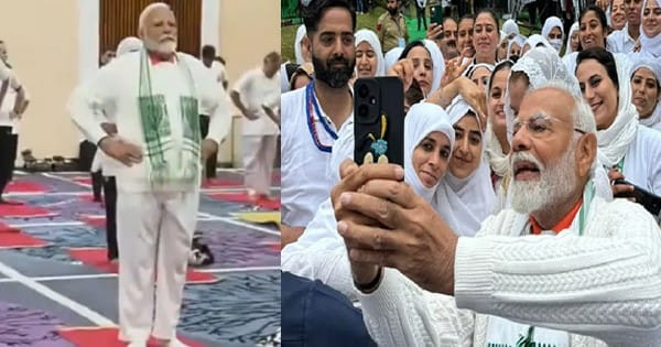 International Yoga Day : श्रीनगर में PM मोदी ने किया योग, कश्मीरी महिलाओं के साथ ली सेल्फी, बोले- नई योग इकोनॉमी को बढ़ते देख रही दुनिया