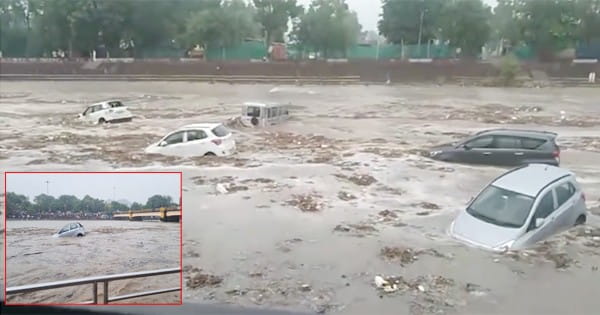 हरिद्वार में आफत की बारिश, गंगा नदी में बहती दिखीं कई गाड़ियां, हरकी पैड़ी पर भी बढ़ा जलस्तर