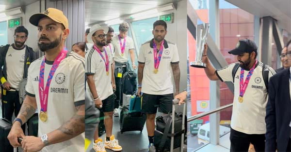 Team India : वर्ल्ड कप ट्रॉफी वापस लौटी टीम इंडिया, फैंस ने किया जोरदार स्वागत, रोहित ने दिखाई ट्रॉफी