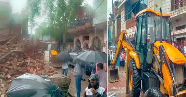 Bhind News : युवक की हत्या के आरोपी का मकान जमींदोज, प्रशासन ने चलाया बुलडोजर