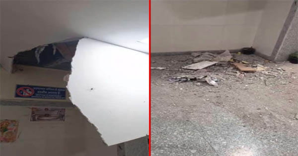 Bhopal News : हमीदिया की नई बिल्डिंग में फॉल सिलिंग गिरी, इमरजेंसी वॉर्ड में बाल-बाल बचे ड्यूटी डॉक्टर