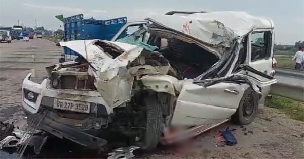 पटना में भीषण सड़क हादसा : तेज रफ्तार स्कॉर्पियो ने हाईवा को मारी टक्कर, एक ही परिवार के 6 लोगों की मौत, 5 गंभीर घायल