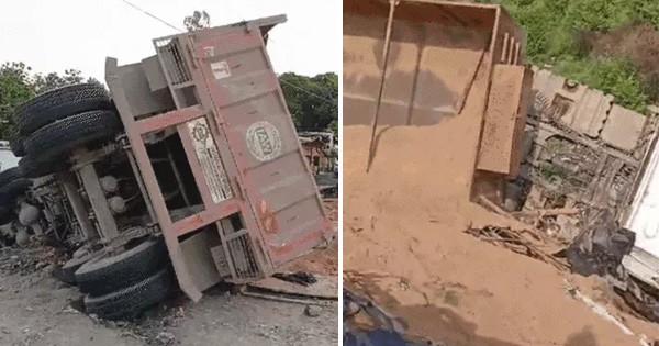 लखनऊ में बड़ा हादसा : झोपड़ी के ऊपर पलटा डंपर, पति, गर्भवती पत्नी और दो बच्चों की मौत; आठ माह की गर्भवती थी महिला