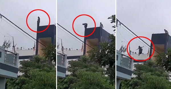 इंदौर में महिला ने की आत्महत्या : तीसरी मंजिल के टावर से लगाई छलांग, पति से विवाद के बाद दी जान; देखें VIDEO