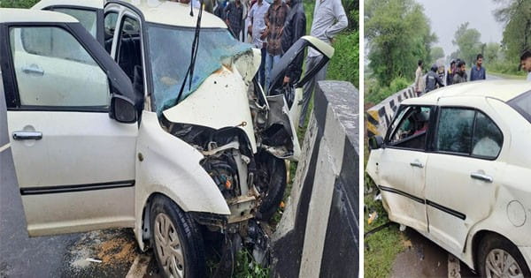 इंदौर-भोपाल हाईवे पर हादसा : तेज रफ्तार कार पुलिया से टकराई, दो लोगों की मौत