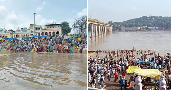 Somvati Amavasya 2024 : सोमवती/पोला अमावस्या पर श्रद्धालुओं ने नर्मदा में लगाई डुबकी, घाटो पर तैनात होमगार्ड के जवान