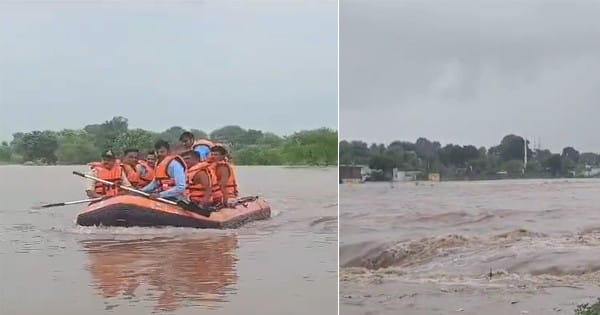 ग्वालियर में बाढ़ की स्थिति, हैदराबाद से NDRF का 60 सदस्यीय दल रवाना, सेंकरा व डबरा में फंसे लोगों को किया जाएगा एयरलिफ्ट