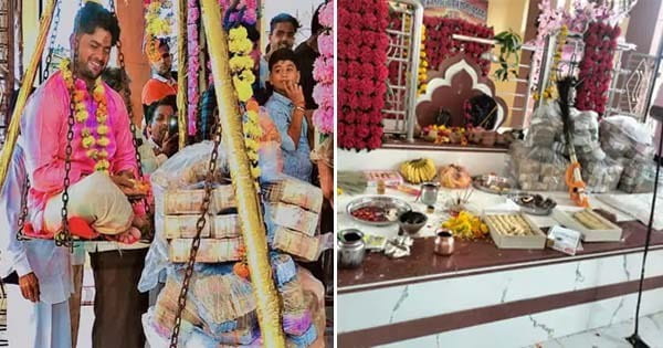 Ujjain News : मन्नत पूरी होने पर पिता ने बेटे को रुपयों से तोला, देखें VIRAL VIDEO