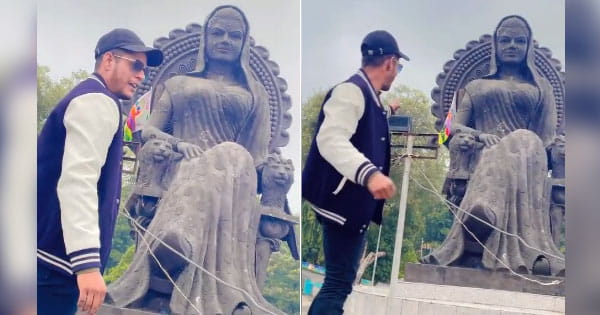Bhopal Viral Video : राजधानी में रानी कमलापति का अपमान! गिन्नोरी में स्थापित मूर्ति के सामने युवक ने किया अश्लील गाने पर डांस