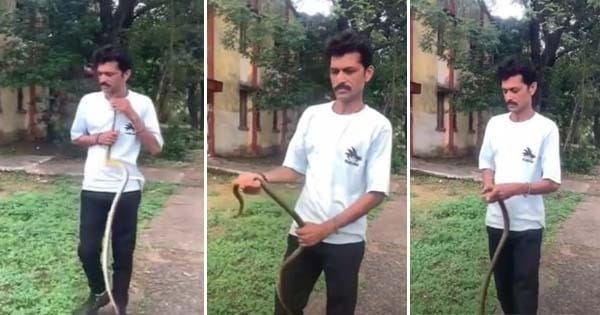 Jabalpur News : जबलपुर में सर्प मित्र का ही दुश्मन बना सांप, गले में गड़ा दिए दांत