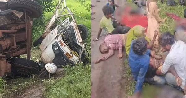 जबलपुर में हादसा : मजदूरों से भरे ऑटो पर पलटा ट्रक, 7 लोगों की मौत, सोयाबीन की कटाई कर लौट रहे थे मजदूर