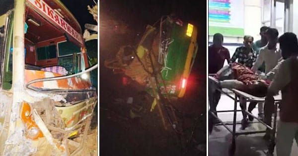 राजस्थान के धौलपुर में सड़क हादसा : तेज रफ्तार बस ने टेंपो को मारी टक्कर, 8 बच्चों समेत 12 की मौत