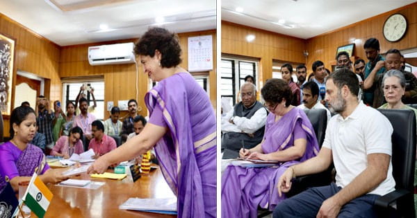 Wayanad bypoll : वायनाड से प्रियंका गांधी ने दाखिल किया नामांकन, बोलीं: राजनीति में 35 साल का अनुभव
