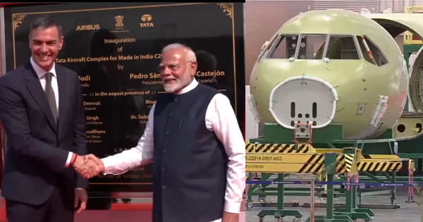 PM Modi Vadodara Visit : वडोदरा में भारत और स्पेनिश PM का रोड शो, टाटा एयरबस की असेंबली यूनिट का किया उद्घाटन