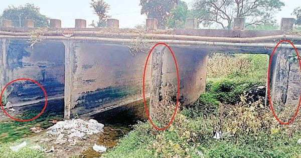 जबलपुर को पन्ना से जोड़ने वाले स्टेट हाइवे 54 पर बने 40 साल पुराने पुल में दरारें