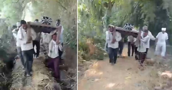 विकसित भारत की मार्मिक तस्वीर! शव को चारपाई का सहारा, काश यहां होती सड़क...?
