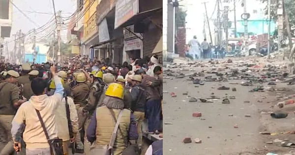 UP के संभल में बवाल : जामा मस्जिद में सर्वे के लिए पहुंची टीम पर पथराव, पुलिस ने आंसू गैस के गोले दागे, किया लाठीचार्ज