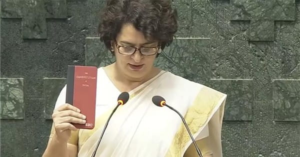 Parliament : प्रियंका गांधी की संसदीय पारी का आगाज, हाथ में संविधान की कॉपी लेकर ली शपथ, अब सदन में एक साथ दिखेंगे तीन फैमिली मेंबर