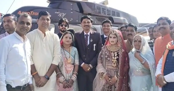 शादी को बनाया यादगार : विधायक मधु गहलोत ने बेटे के साथ करवाई 61 जोड़ों की शादी, हेलिकॉप्टर से पहुंचे बेटा-बहु सहित पूरा परिवार