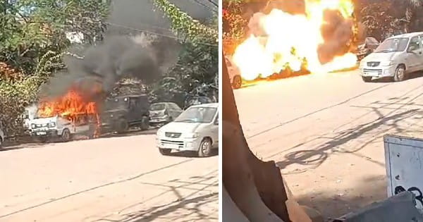 भोपाल : वैन में आग के बाद जोरदार ब्लास्ट, 50 फीट तक उड़े टुकड़े, धमाके से इलाके में दहशत का माहौल