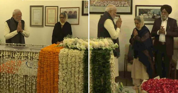 मनमोहन सिंह का कल 10 बजे होगा अंतिम संस्कार : उपराष्ट्रपति धनखड़-PM मोदी-शाह समेत कई दिग्गज श्रद्धांजलि देने उनके आवास पहुंचे