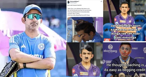 टीम इंडिया हार के बाद भड़के फैंस, गंभीर-कोहली पर साधा निशाना, सोशल मीडिया पर आई मीम्स की बाढ़