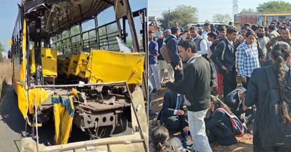 भोपाल : भौरी पर हुआ बड़ा हादसा, पीपुल्स कॉलेज की बस को ट्रक ने पीछे से मारी जोरदार टक्कर, एक छात्र की मौत और 6 घायल