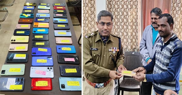 गुना पुलिस ने गुम हुए 38 मोबाइल खोजकर लौटाए, करीब 4 लाख के फोन मालिकों को सौंपे