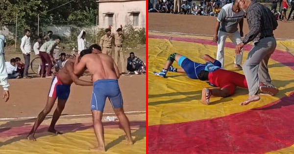 राज्य स्तरीय दंगल में पहलवानों ने पहलवानों ने दिखाए दांव-पेंच, सांसद दर्शन सिंह चौधरी ने कहा- सोहागपुर ने कुश्ती कला को जिंदा रखा