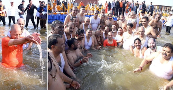 CM योगी ने मंत्रियों के साथ संगम में किया अमृत स्नान, महाकुंभ में हुई कैबिनेट बैठक में प्रयागराज के लिए दो नए सेतु को मंजूरी