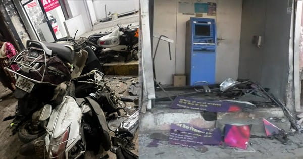 इंदौर में तेज रफ्तार का कहर : कार ने घर के बाहर खड़ी चार गाड़ियों को मारी टक्कर, ATM को किया क्षतिग्रस्त