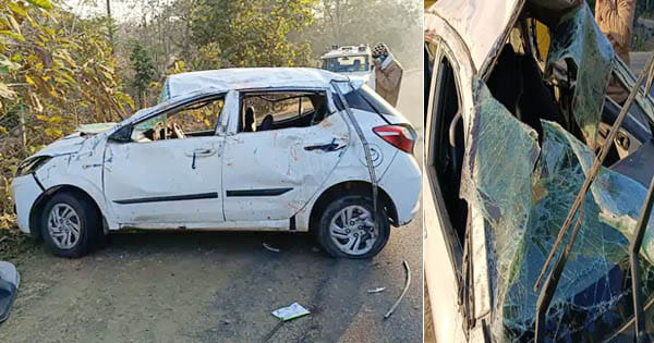 Sehore News : बांद्राबांध में तेज रफ्तार कार पलटी, दो युवकों की मौत, दो घायल