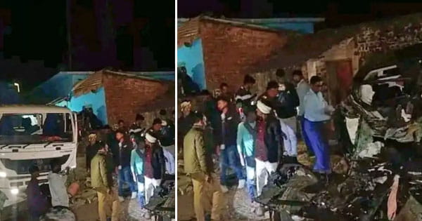 सोनभद्र में हादसा : तेज रफ्तार कार और ट्रेलर की टक्कर, छत्तीसगढ़ के दरोगा, मां-पत्नी समेत 6 की मौत; महाकुंभ जा रहा था परिवार