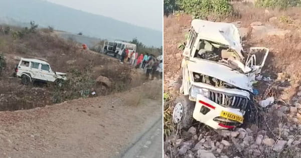 सीधी में श्रद्धालुओं से भरी बोलेरो खाई में गिरी : 4 लोगों की मौत, सिंगरौली से प्रयागराज महाकुंभ जा रहे थे सभी