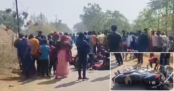 रीवा सड़क हादसा : तेज रफ्तार ट्रक की टक्कर से एक ही परिवार के चार लोगों की मौत, परिजनों ने किया चक्काजाम