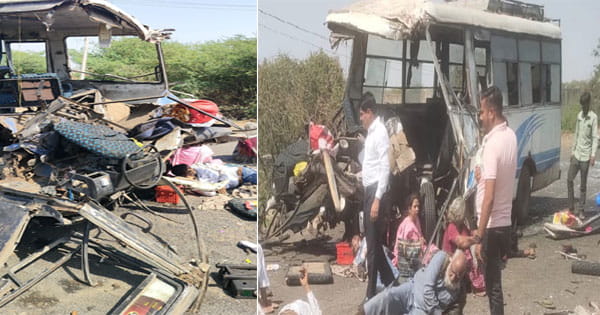 गुजरात के कच्छ में हादसा : बस और ट्रक की टक्कर में 5 लोगों की मौत, 23 घायल